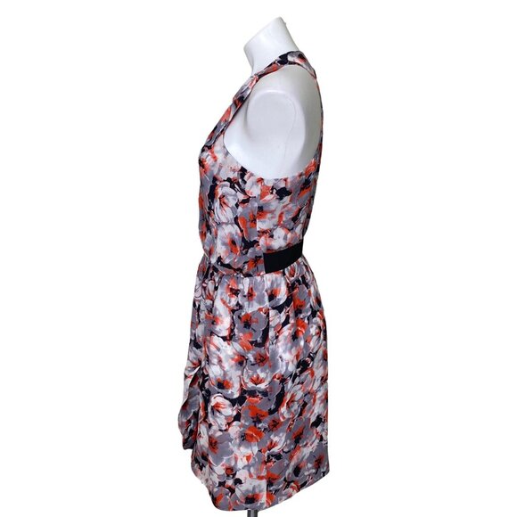 Parker NWT $264 Winnie Tango Floral Print V-Neck Silk Dress, Women's Size L - Picture 7 of 13